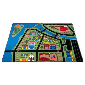 Total Transportation Play Town Rug