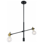 Nuvo Lighting - Nuvo Lighting Mantra - 2 Light Pendant, Black/Brass Finish - Mantra; 2 Light; Pendant Fixture; Black Finish witMantra 2 Light Penda Black/Brass *UL Approved: YES Energy Star Qualified: n/a ADA Certified: n/a  *Number of Lights: Lamp: 2-*Wattage:100w A19 Medium Base bulb(s) *Bulb Included:No *Bulb Type:A19 Medium Base *Finish Type:Black/Brass