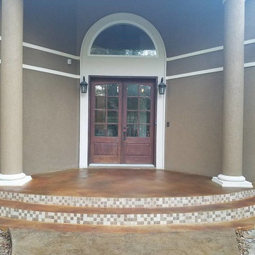 Concrete staining -front porch and sidewalks