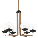 George Kovacs Lighting - George Kovacs Lighting P1505-416 Outer Limits - 6 Light Chandelier - Canopy Included: Yes  Shade IncOuter Limits 6 Light Painted Bronze/NaturUL: Suitable for damp locations Energy Star Qualified: n/a ADA Certified: n/a  *Number of Lights: Lamp: 6-*Wattage:60w G16.5 Candelabra Base bulb(s) *Bulb Included:No *Bulb Type:G16.5 Candelabra Base *Finish Type:Painted Bronze/Natural Brush