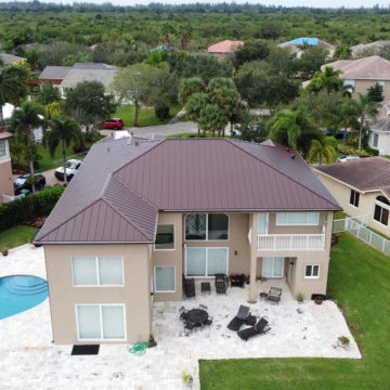 Mansard Brown Metal Roof