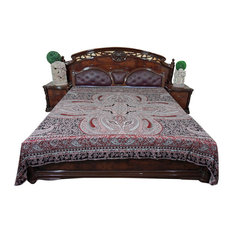 Mogul Interior - Moroccan Bedding, Pashmina Wool Blanket Throw, Paisley Indian - Blankets
