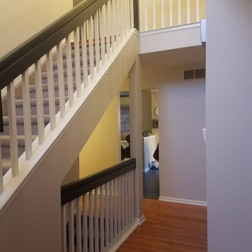 Foyer update and 2-tone railing