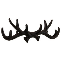 Rustic Wall Hooks Rustic Finish Cast Iron Deer Antlers Decorative Wall Hook