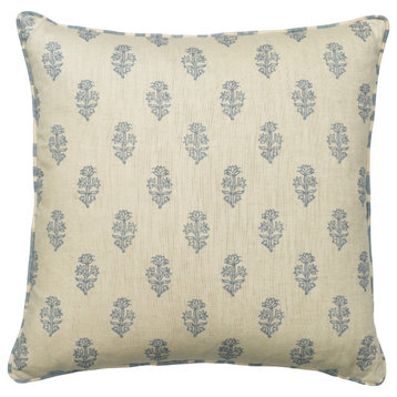 Indian Floral Cushion, Andrew Martin Buttercup, Blue