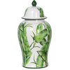 Lovise Decorative Jar or Canister, Green and White, 9"