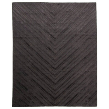Modern Hand Knotted Rug, Gray, 8'x10'
