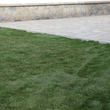 Paver Backyard Patio and Walk, Sod Lawn Installation