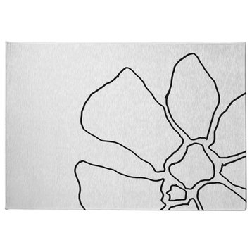 Petal Lines Spring Chenille Rug, Black/White, 8'x10'