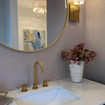 Coastal Guest Bath & Hidden Laundry