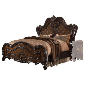 Bowery Hill Traditional King Wooden Panel Bed in Cherry Oak Finish