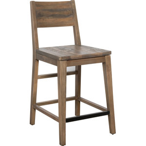 Norman Reclaimed Pine 24 Counter Stool, Rustic Pine Bar Stools