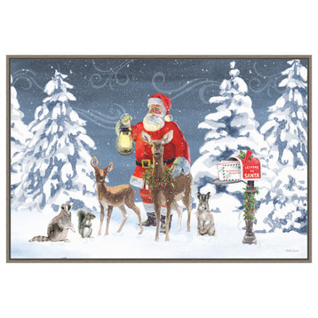 Canvas Art Framed 'Santas List I' by Beth Grove, Outer Size 33x23