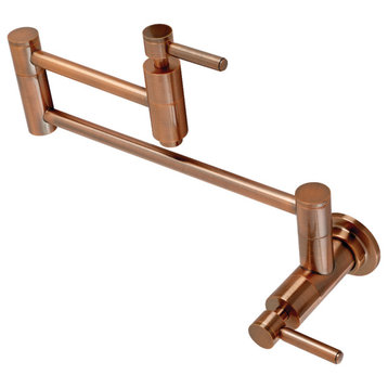 KS810DLAC Concord Wall Mount Pot Filler Kitchen Faucet, Antique Copper