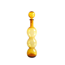 ITALIAN TRIPLE BALL GURGLE DECANTER IN AMBER - Vases