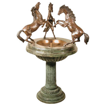 3 Rearing Horses Recirculating Fountain