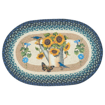 Sunflower Water Can Oval Patch 20"x30"
