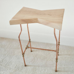 angular ash & copper console table - Console Tables