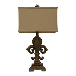 Decor Therapy - Decor Therapy 1-Light Monticello Fleur De Les Table Lamp - Table Lamps