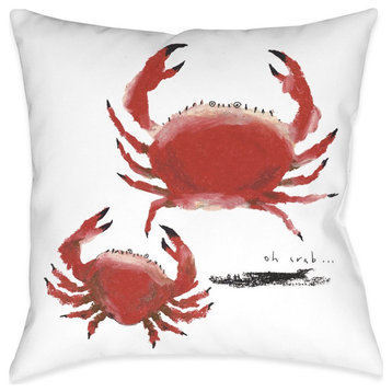Oh Crab Indoor Pillow, 18"x18"
