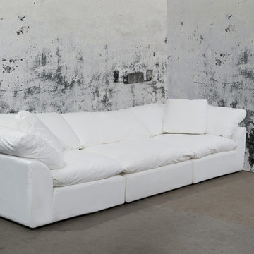 Sunset Trading Cloud Puff 3 Piece Slipcovered Modular Sectional Sofa - Performa