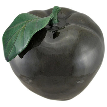 11 Inch Diameter Dark Green Ceramic Apple