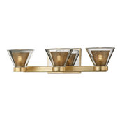 Bathroom Vanity 3-Light With Gold Leaf Polished Chrome Hand Worked 20" 12W
