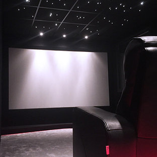 Home theater - contemporary home theater idea in Montpellier