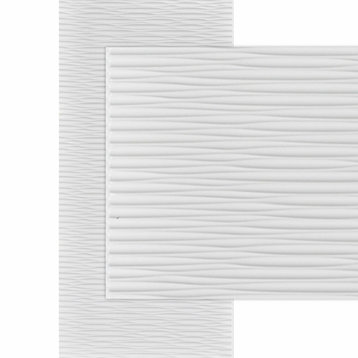 Sahara Horizontal 4ft. x 8ft. Glue Up PVC 3D Wall Panels, Gloss White