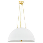 Hudson Valley Lighting - Chiswick 4 Light Pendant - Clean and streamlined, Chiswick features a classic-chic White Plaster dome shade. The petite chain and metal finial detail feel jewelry-like and give this modern three or four light pendant an elevated, elegant vibe. Part of our Mark D. Sikes collection.