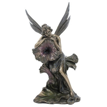 Fairy Resting On Morning Glory, Myth and Legend, Cold Cast Bronze