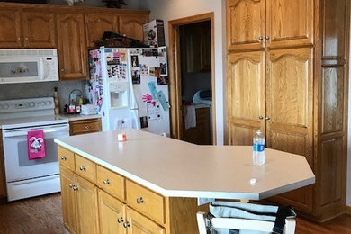 Oak kitchen remodel, before and after