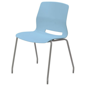 Olio Designs Lola Plastic Armless Stackable Chair in Sky Blue