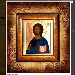 Painted icon of God - Sculptures