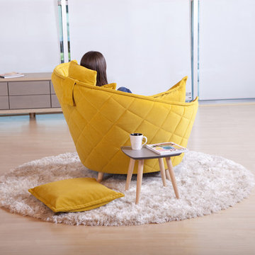 Volta Lounge Accent Chair with Ottoman Coffee Table by Famaliving California