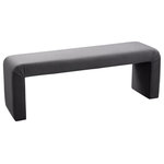 Meridian Furniture - Minimalist Velvet Upholstered Bench, Gray - Bring a stunningly contemporary look to your space with this Minimalist velvet bench. This eye-grabbing bench gives you an ideal spot to sit while you pull on your boots or as an extra seat on family game night. Covered in soft grey velvet material all over, this bench is bound to impress guests from all angles, from the mudroom to the foot of your bed in the master suite.