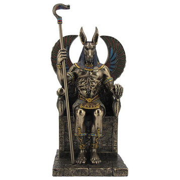 Egyptian God Anubis Sitting In A Throne, Egyptian Statue