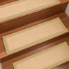 Deco Hand-Crafted Sisal Stair Treads, Stair Carpets with Wide Cotton Border, San