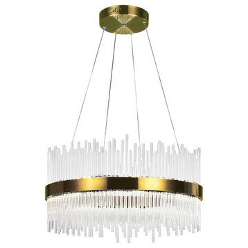 LED Chandelier With Antique Brass Finish