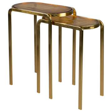 Amber Glass Side Table Set (2) | Dutchbone Bandu