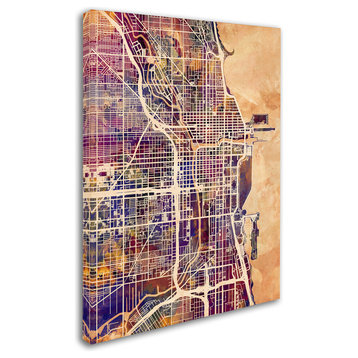 Michael Tompsett 'Chicago City Street Map' Canvas Art, 32"x24"