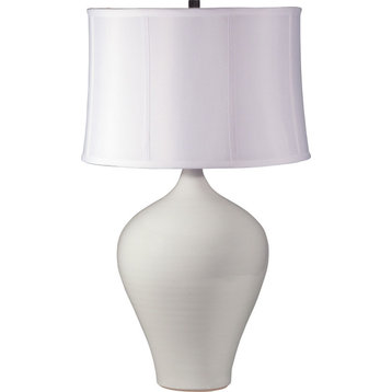 Scatchard Stoneware Table Lamp, White Gloss