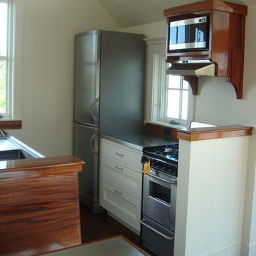 Custom Stainless Steel Countertops in a Compact Kitchen
