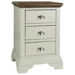 Bentley Designs - Hampstead Soft Grey and Walnut Furniture 3-Drawer Bedside Cabinet - Hampstead Soft Grey & Walnut 3 Drawer Bedside Cabinet offers elegance and practicality for any home. Soft-grey paint finish contrasts beautifully with warm American Walnut veneer tops, guaranteed to make a beautiful addition to any home.
