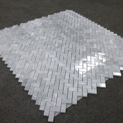 Bardiglio Gray Marble Herringbone Mosaic Tile Polished - Products