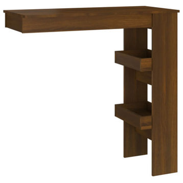 vidaXL Wall Bar Table Kitchen Table Bistro Table Brown Oak Engineered Wood