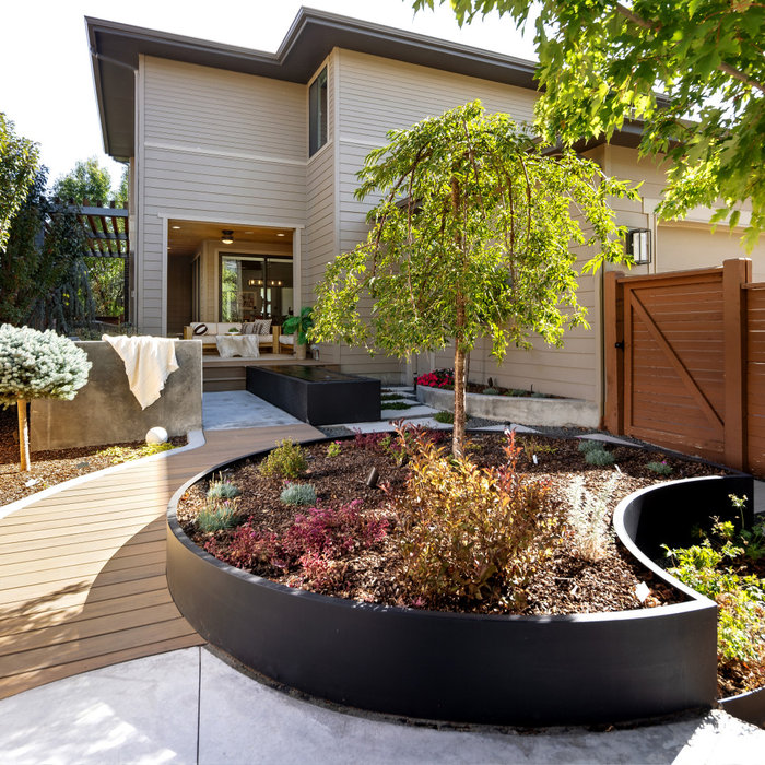 Example of an eclectic patio design in Denver