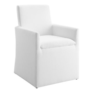 Marie Stain-Resistant Fabric Dining Armchair, White - Traditional - Dining  Chairs - by Abbyson Living