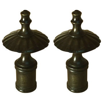 Royal Designs Umbrella Finial, Set of 2, Antique Bronze
