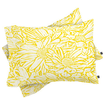Deny Designs Lisa Argyropoulos Daisy Daisy In Golden Sunshine Pillow Shams, King